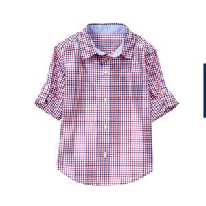 Janie & Jack Poplin roll cuff shirt - 2T